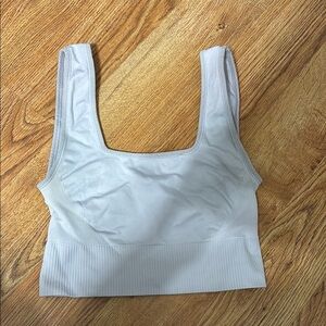 Sweaty Betty Light Gray Ribbed Top